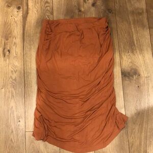 OGL Orange Ruched Midi Skirt for Casual Resort Wear. Like new.